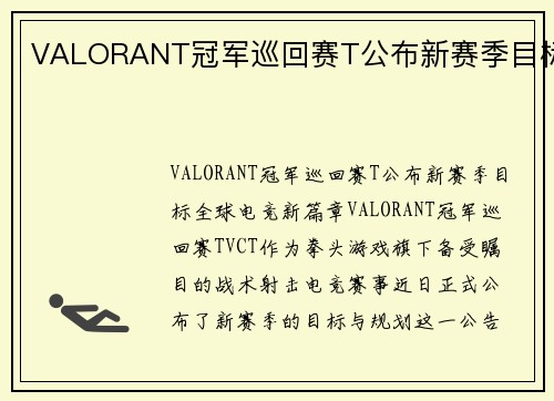 VALORANT冠军巡回赛T公布新赛季目标