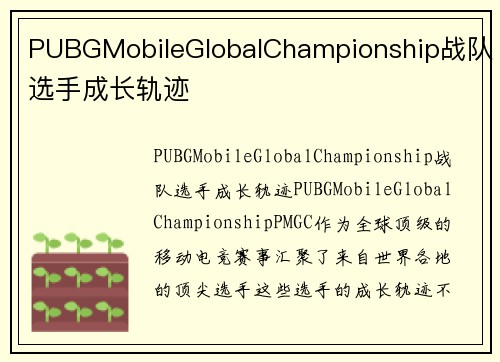 PUBGMobileGlobalChampionship战队选手成长轨迹